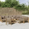 Maison Exclusive Salons De Jardin | - Salon de jardin avec coussins 10 pcs beige résine tressée