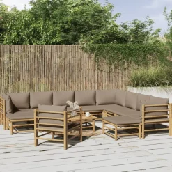 Maison Exclusive Salons De Jardin | - Salon de jardin avec coussins 10 pcs beige résine tressée