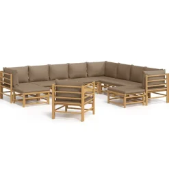 Maison Exclusive Salons De Jardin | - Salon de jardin avec coussins 10 pcs beige résine tressée
