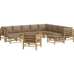 Maison Exclusive Salons De Jardin | - Salon de jardin avec coussins 10 pcs beige résine tressée