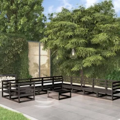 Maison Exclusive Salons De Jardin | - Salon de jardin 11 pcs avec coussins aluminium anthracite
