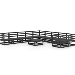 Maison Exclusive Salons De Jardin | - Salon de jardin 11 pcs avec coussins aluminium anthracite
