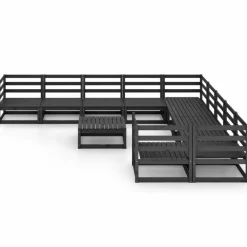 Maison Exclusive Salons De Jardin | - Salon de jardin 11 pcs avec coussins aluminium anthracite