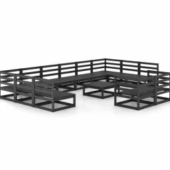 Maison Exclusive Salons De Jardin | - Salon de jardin 12 pcs bois de pin massif