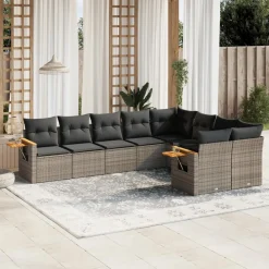 Maison Exclusive Salons De Jardin | - Salon de jardin 5 pcs avec coussins noir résine tressée