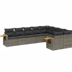 Maison Exclusive Salons De Jardin | - Salon de jardin 5 pcs avec coussins noir résine tressée