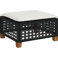 Maison Exclusive Salons De Jardin | - Salon de jardin 5 pcs avec coussins noir résine tressée