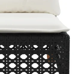 Maison Exclusive Salons De Jardin | - Salon de jardin 5 pcs avec coussins noir résine tressée