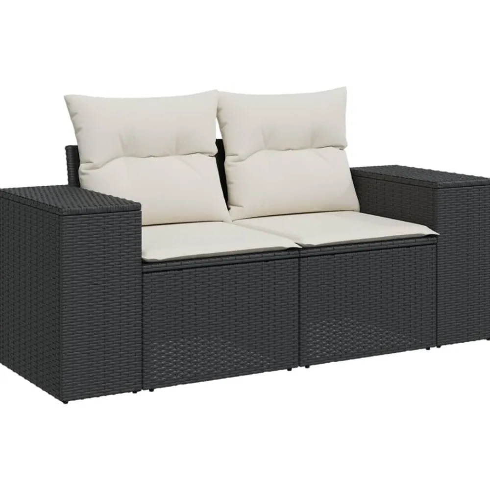 Maison Exclusive - Salon de jardin 9 pcs avec coussins noir résine tressée Online