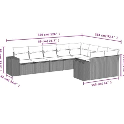 Maison Exclusive - Salon de jardin 9 pcs avec coussins noir résine tressée Online