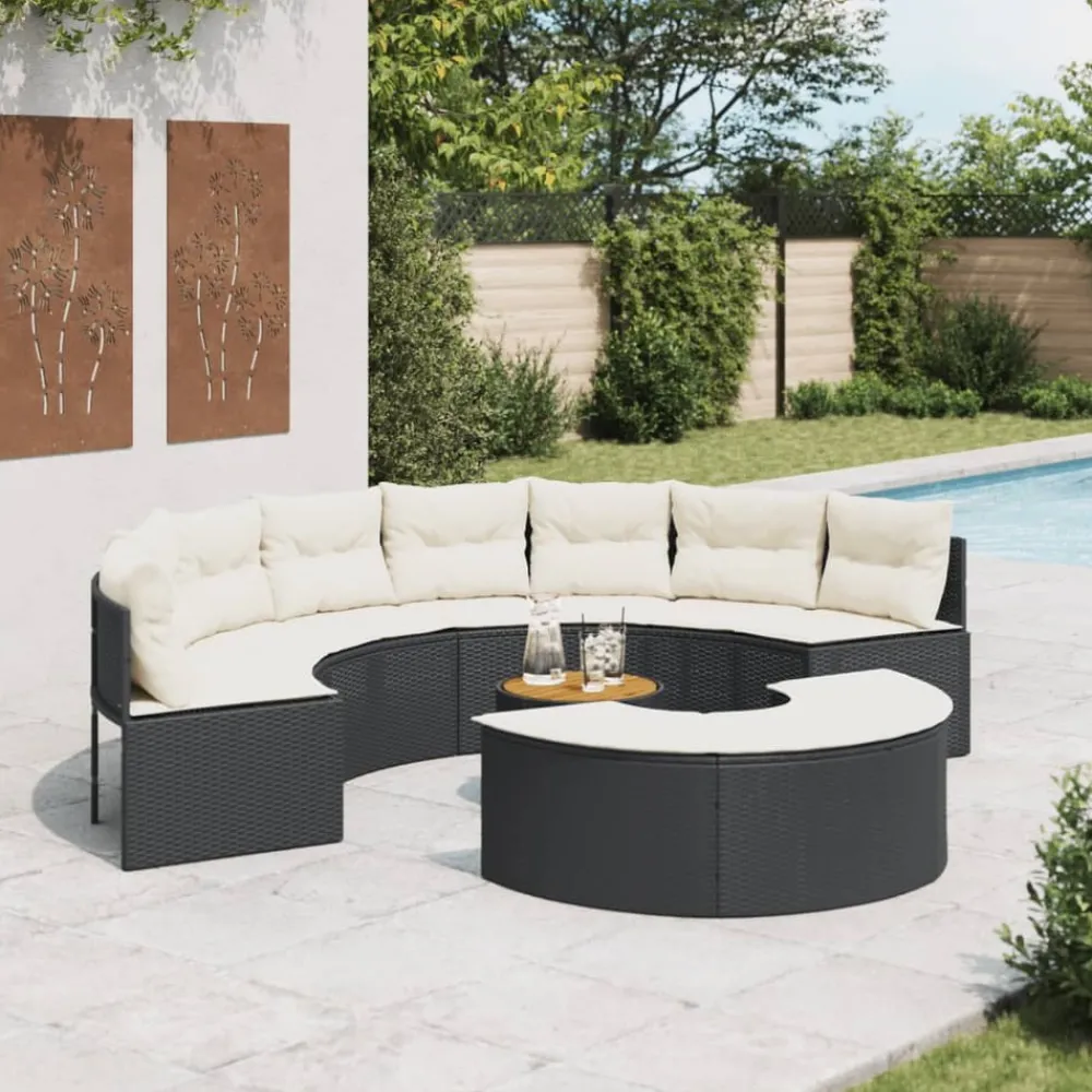 Maison Exclusive Salons De Jardin | - Salon de jardin 8 pcs avec coussins bois massif