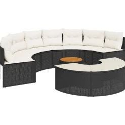 Maison Exclusive Salons De Jardin | - Salon de jardin 8 pcs avec coussins bois massif