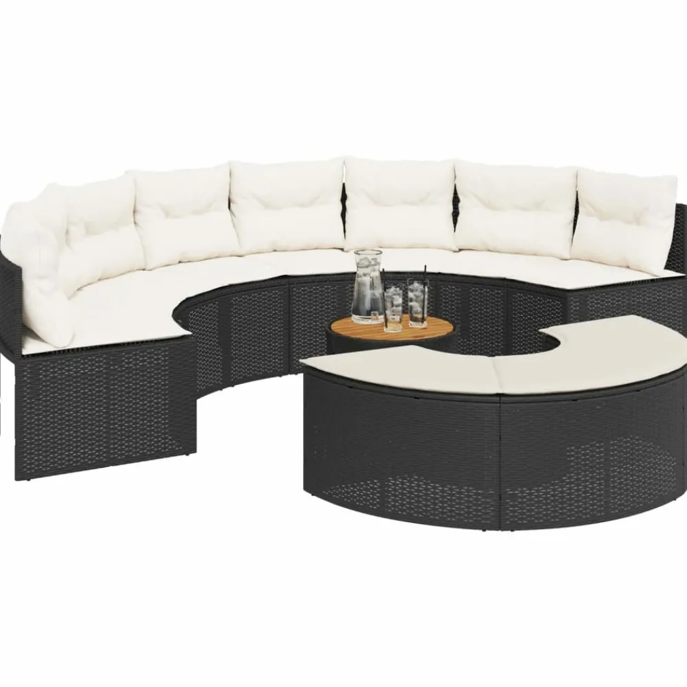 Maison Exclusive Salons De Jardin | - Salon de jardin 8 pcs avec coussins bois massif