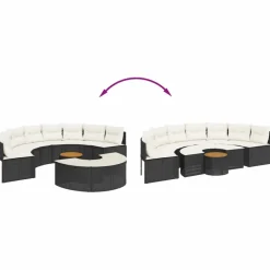 Maison Exclusive Salons De Jardin | - Salon de jardin 8 pcs avec coussins bois massif