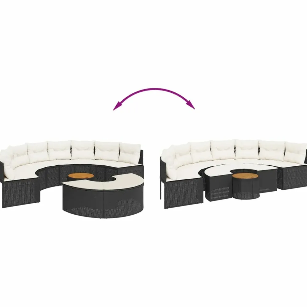 Maison Exclusive Salons De Jardin | - Salon de jardin 8 pcs avec coussins bois massif