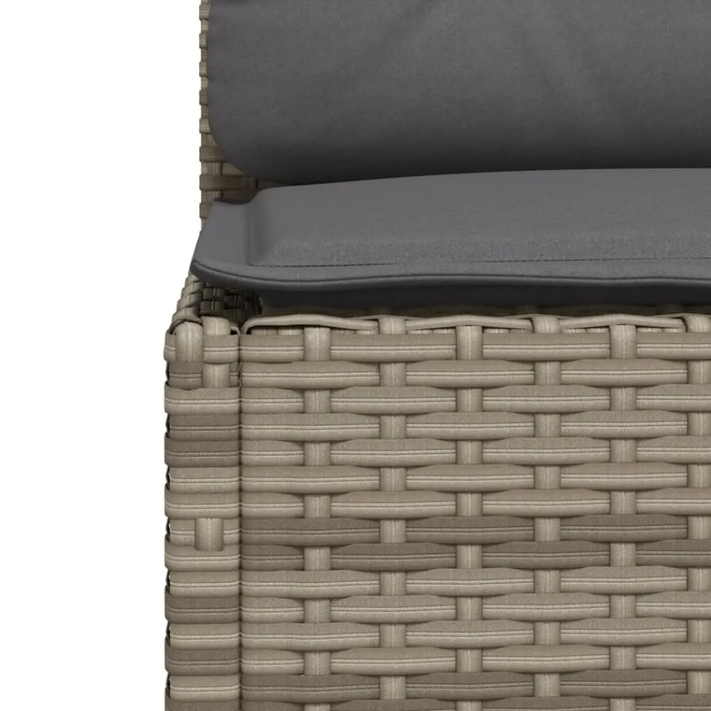 Maison Exclusive Salons De Jardin | - Salon de jardin 11 pcs avec coussins gris résine tressée