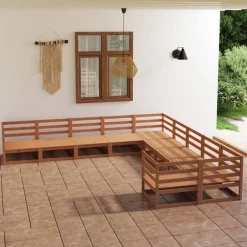 Maison Exclusive Salons De Jardin | - Salon de jardin 10 pcs bois de pin massif