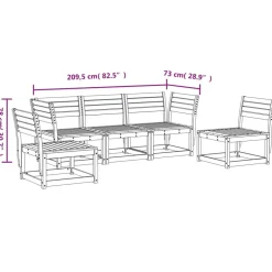 Maison Exclusive Salons De Jardin | - Salon de jardin 5 pcs bois massif de douglas