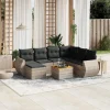 Maison Exclusive Salons De Jardin | - Salon de jardin avec coussins 7 pcs beige résine tressée