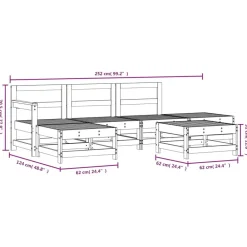 Maison Exclusive Salons De Jardin | - Salon de jardin 6 pcs bois massif douglas