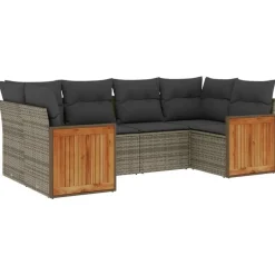 Maison Exclusive Salons De Jardin | - Salon de jardin 8 pcs avec coussins noir résine tressée