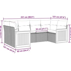 Maison Exclusive Salons De Jardin | - Salon de jardin 8 pcs avec coussins noir résine tressée