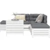Maison Exclusive - Salon de jardin 6 pcs blanc bois de pin massif Clearance