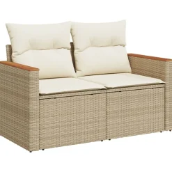 Maison Exclusive - Salon de jardin avec coussins 13 pcs beige résine tressée Clearance