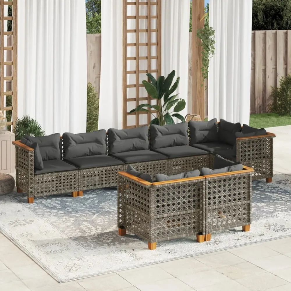 Maison Exclusive Salons De Jardin | - Salon de jardin 8 pcs avec coussins aluminium anthracite