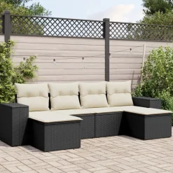 Maison Exclusive Salons De Jardin | - Salon de jardin avec coussins 7 pcs gris résine tressée