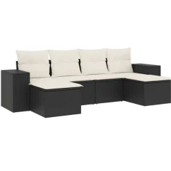 Maison Exclusive Salons De Jardin | - Salon de jardin avec coussins 7 pcs gris résine tressée