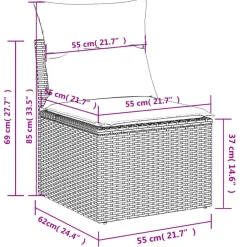 Maison Exclusive Salons De Jardin | - Salon de jardin avec coussins 7 pcs gris résine tressée