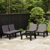 Maison Exclusive Salons De Jardin | - Salon de jardin avec coussins 7 pcs beige résine tressée
