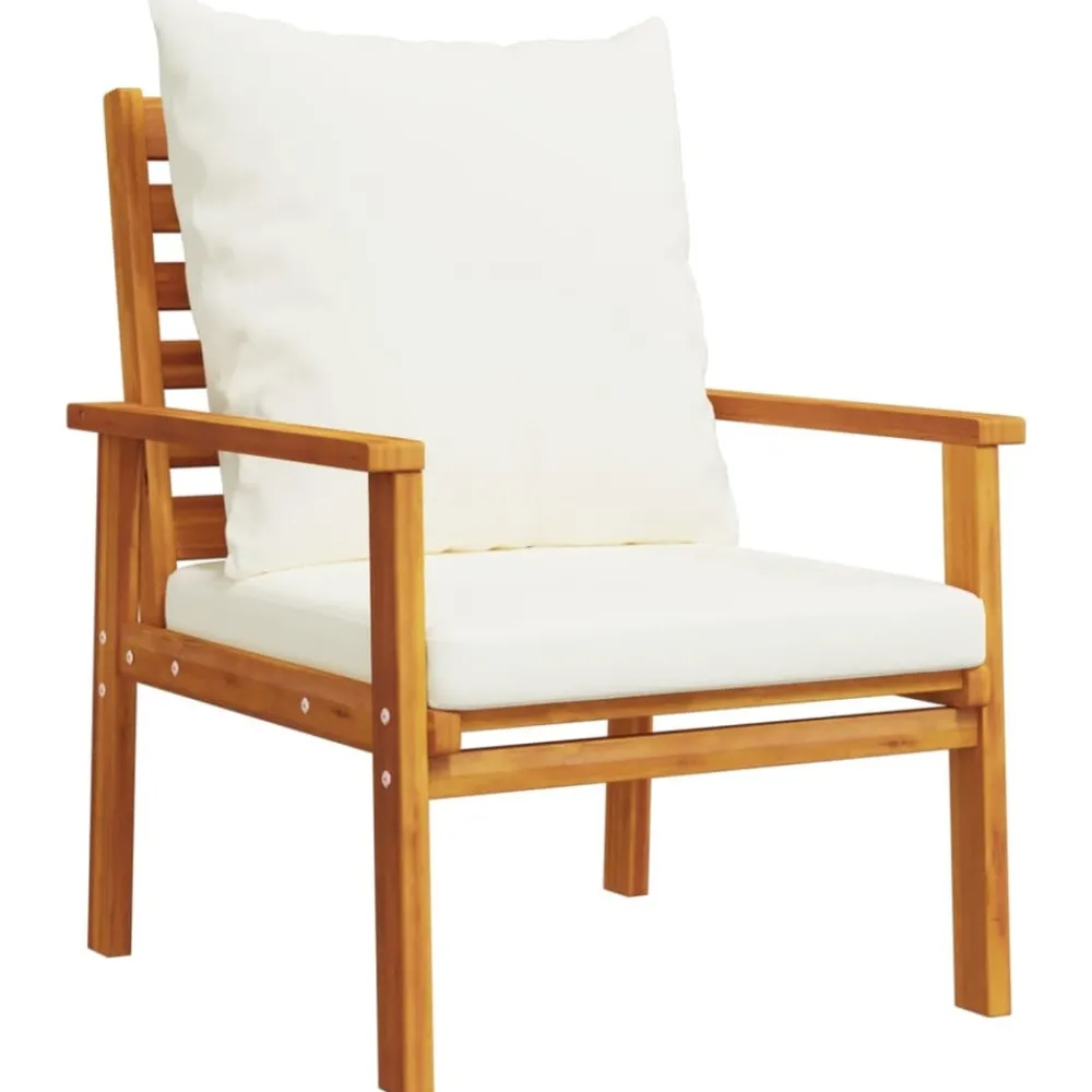 Maison Exclusive Salons De Jardin | - Salon de jardin 3 pcs avec coussins bois massif d'acacia