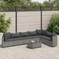 Maison Exclusive Salons De Jardin | - Salon de jardin avec coussins 6 pcs beige résine tressée