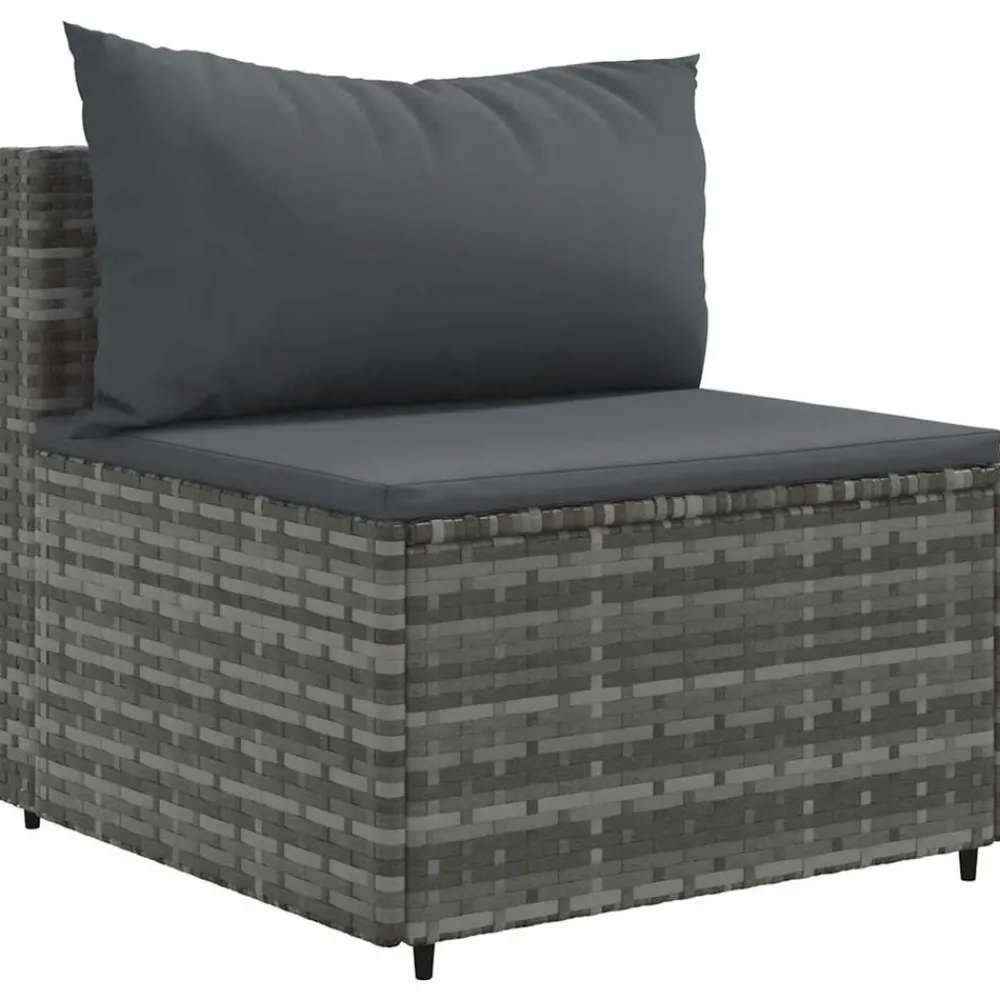 Maison Exclusive - Salon de jardin 8 pcs avec coussins gris résine tressée Discount