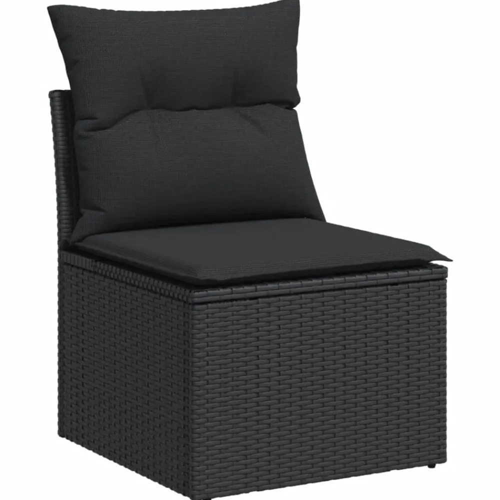 Maison Exclusive Salons De Jardin | - Salon de jardin 8 pcs résine tressée noir