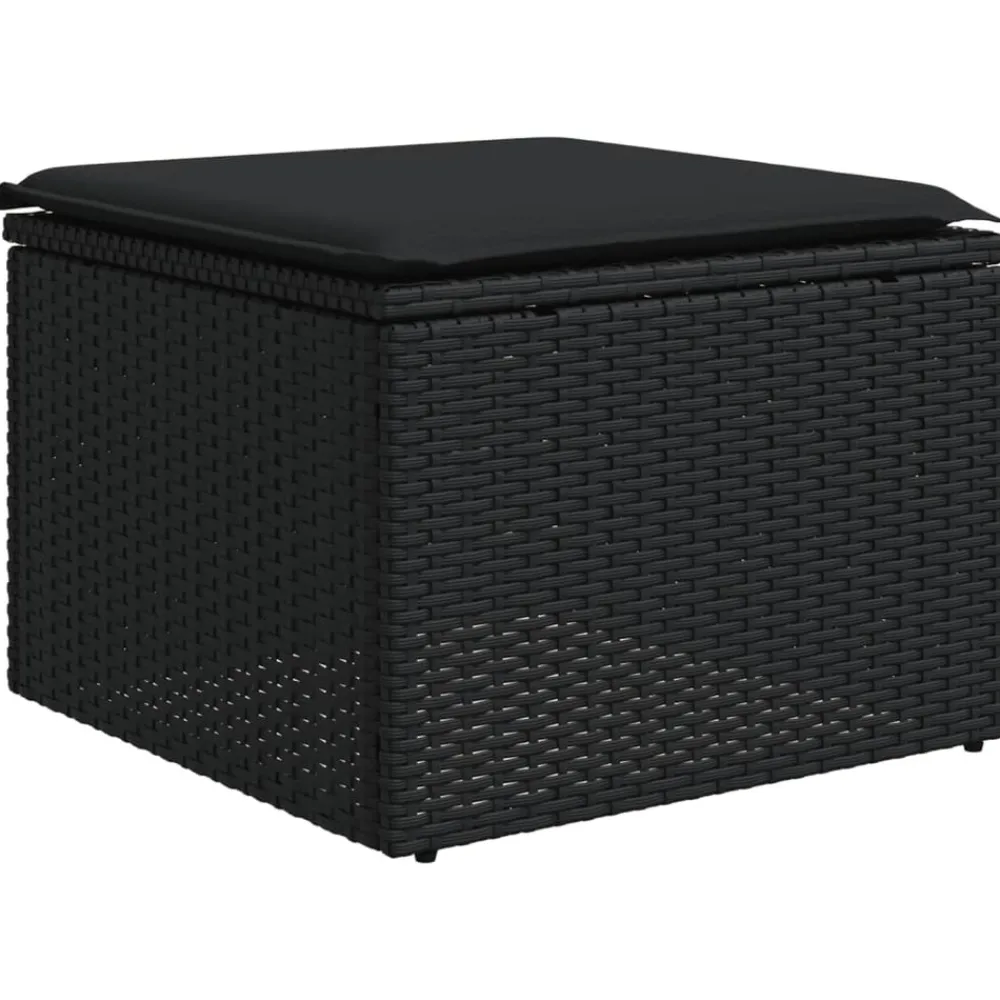Maison Exclusive Salons De Jardin | - Salon de jardin 8 pcs résine tressée noir
