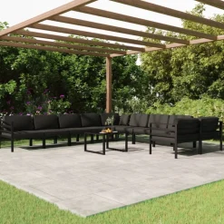 Maison Exclusive Salons De Jardin | - Salon de jardin avec coussins 9 pcs beige résine tressée