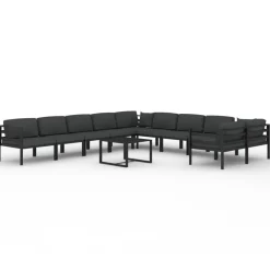 Maison Exclusive Salons De Jardin | - Salon de jardin avec coussins 9 pcs beige résine tressée