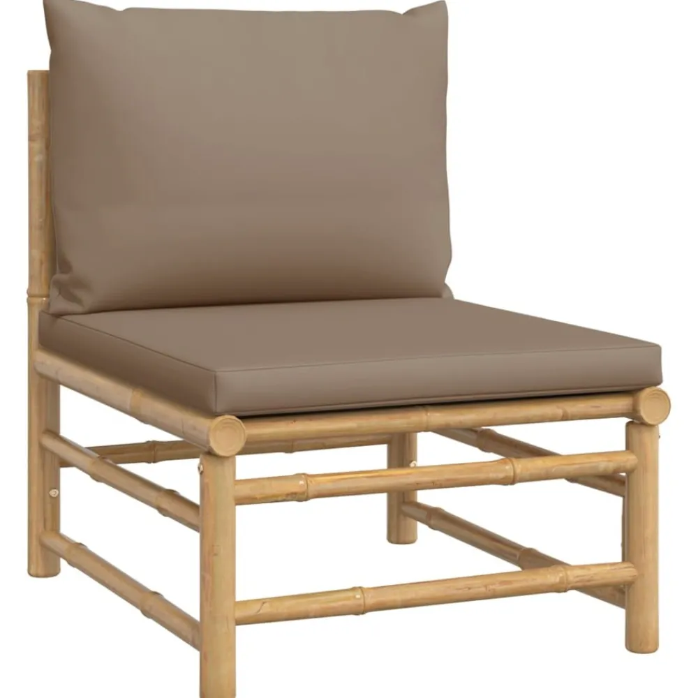 Maison Exclusive - Salon de jardin 6 pcs avec coussins taupe bambou Hot
