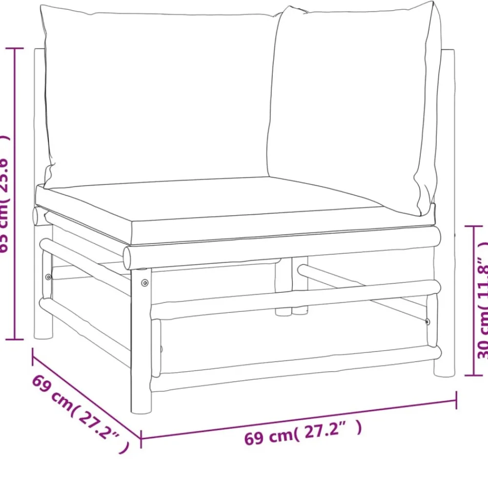 Maison Exclusive - Salon de jardin 6 pcs avec coussins taupe bambou Hot