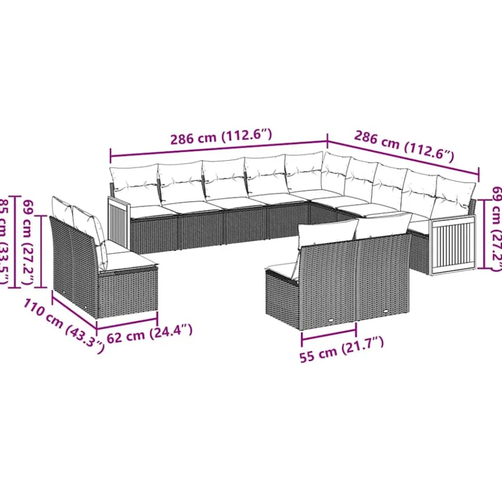 Maison Exclusive Salons De Jardin | - Salon de jardin 2 pcs anthracite acier