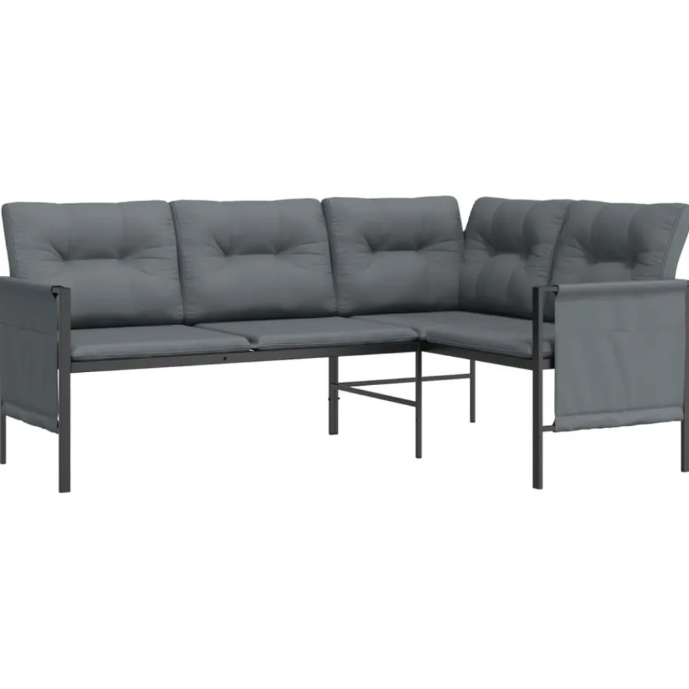 Maison Exclusive Salons De Jardin | - Salon de jardin 2 pcs anthracite acier