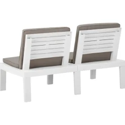 Maison Exclusive - Salon de jardin 4 pcs avec coussins plastique blanc