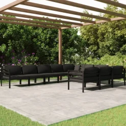 Maison Exclusive Salons De Jardin | - Salon de jardin 8 pcs résine tressée noir
