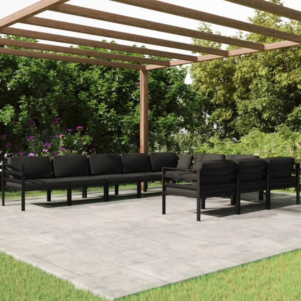 Maison Exclusive Salons De Jardin | - Salon de jardin 8 pcs résine tressée noir