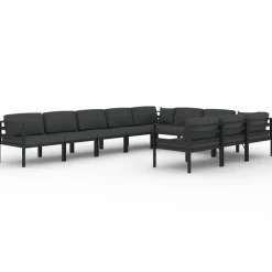 Maison Exclusive Salons De Jardin | - Salon de jardin 8 pcs résine tressée noir