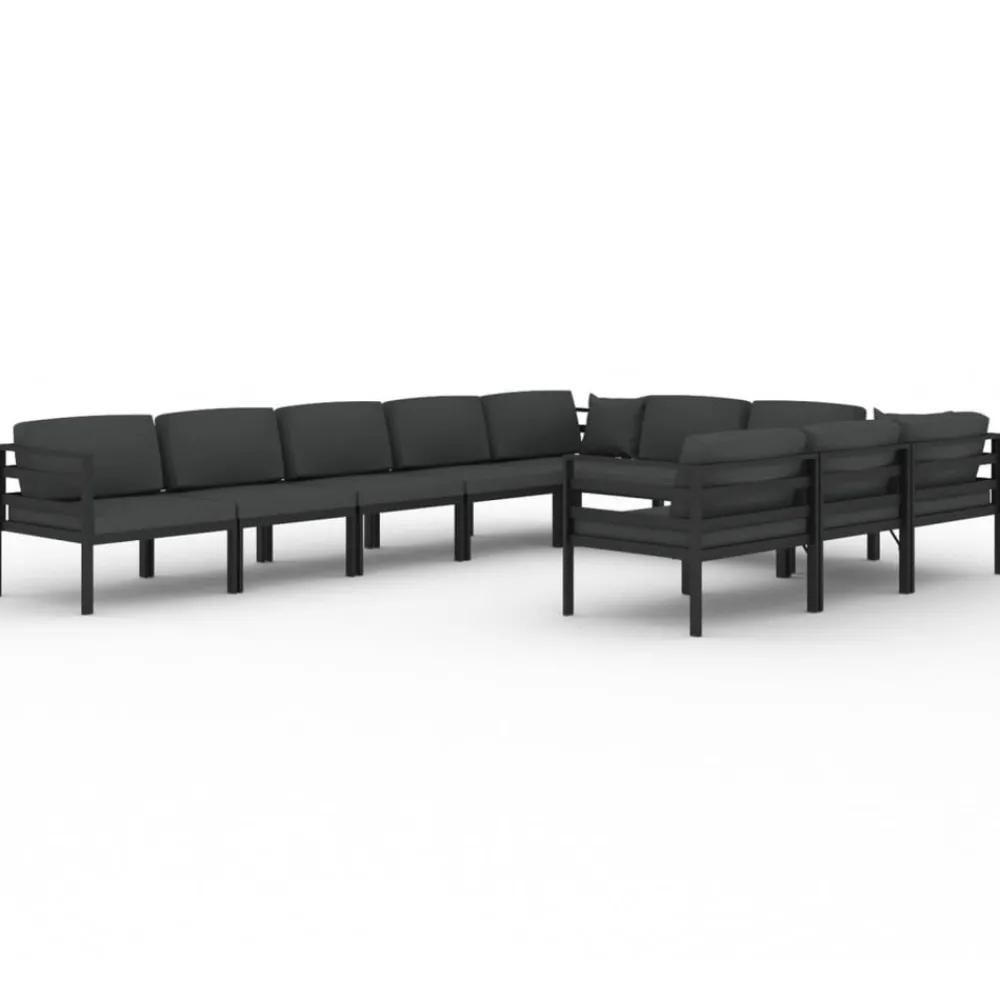 Maison Exclusive Salons De Jardin | - Salon de jardin 8 pcs résine tressée noir