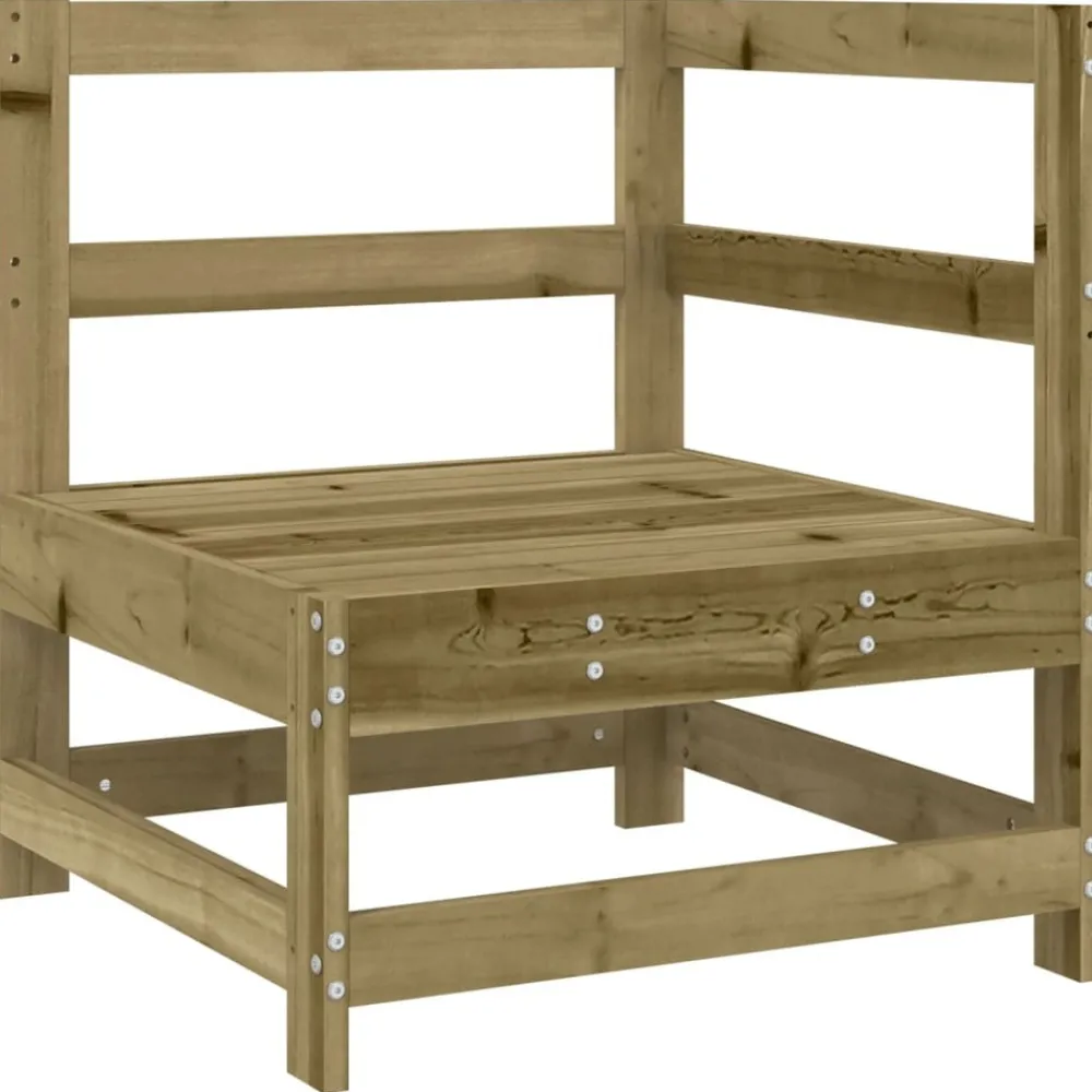 Maison Exclusive Salons De Jardin | - Salon de jardin 7 pcs avec coussins bois massif